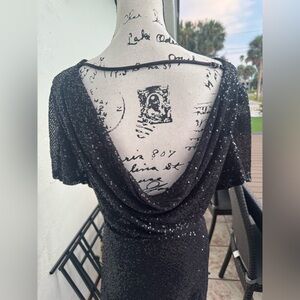 ASTR Elegant Black Sequin Dress